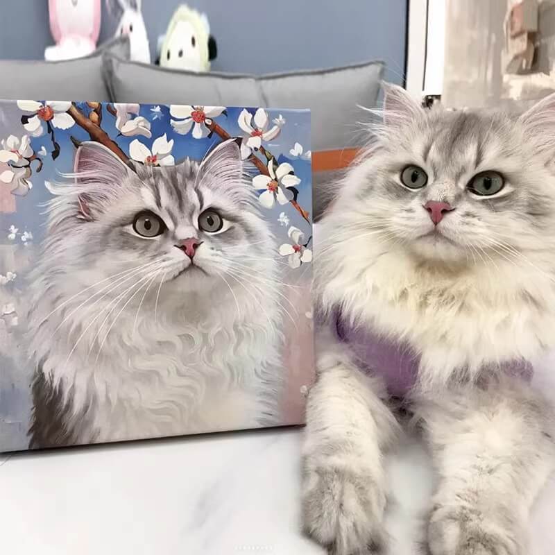 Pet custom portrait surprise box cat dog hamster rabbit totoro parrot portrait oil painting gift