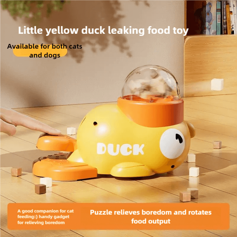 Dog Puzzle Toy, Interactive Slow Feeder, Food Treat Dispenser Duck Cat Slow Feeder | Dog Interactive Slow Feeder & Puzzle Toy- Duck Treat Dispenser, Yellow Duck Puppy Enrichment Pet Supplies, Interactive Toys for All Breeds