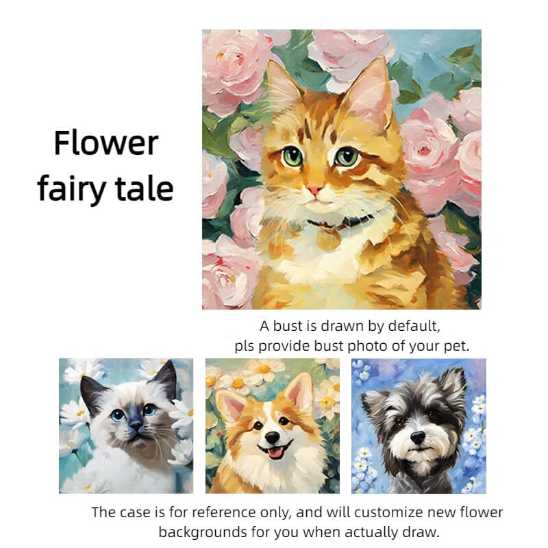 Pet custom portrait surprise box cat dog hamster rabbit totoro parrot portrait oil painting gift