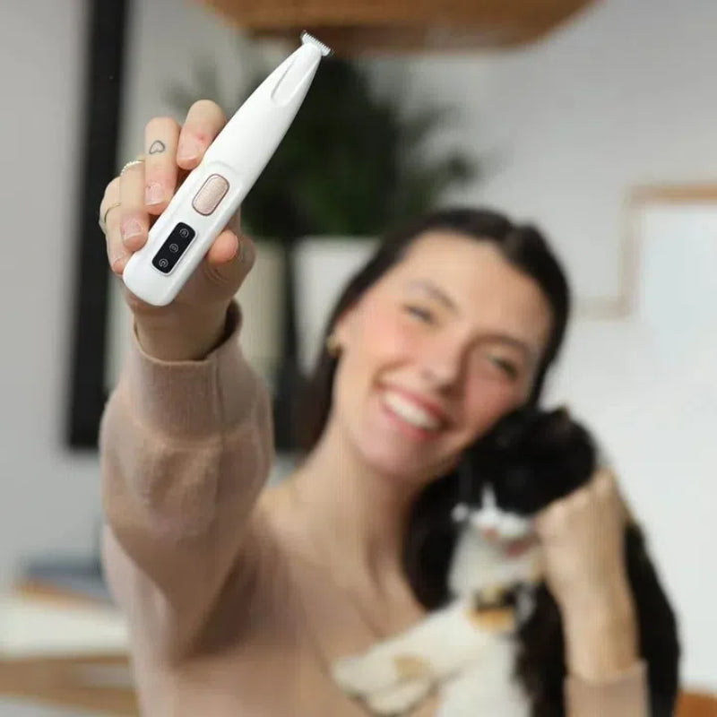 New Pet Paw Trimmer with LED Light Fully Waterproof Pet Hair Trimmer with LED Display Dog Clippers for Grooming