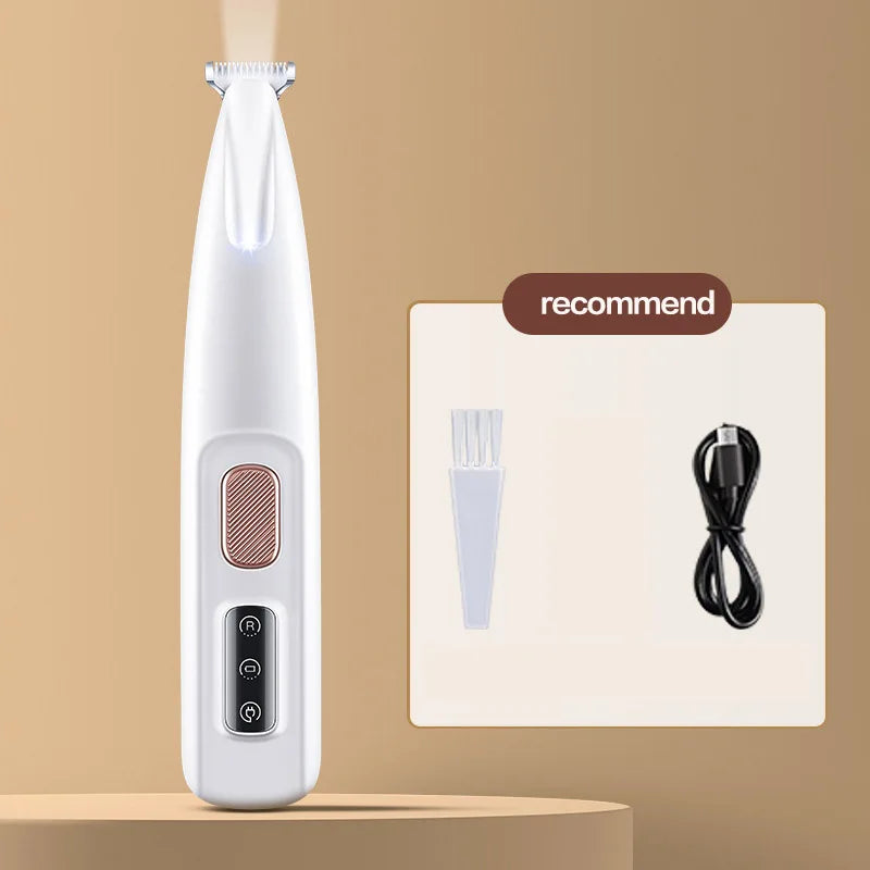 New Pet Paw Trimmer with LED Light Fully Waterproof Pet Hair Trimmer with LED Display Dog Clippers for Grooming