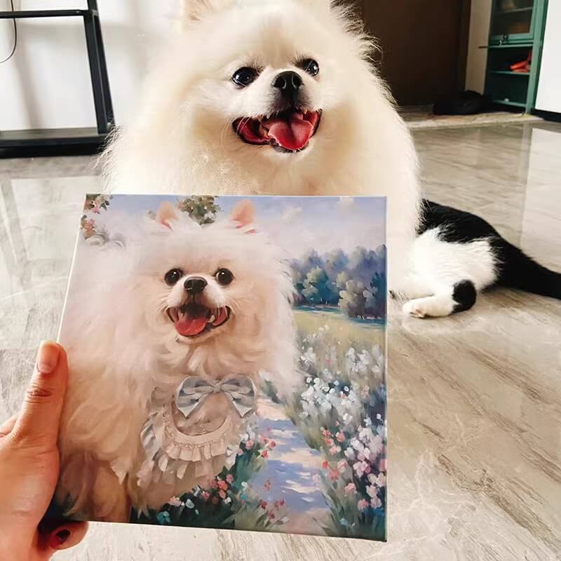 Pet custom portrait surprise box cat dog hamster rabbit totoro parrot portrait oil painting gift