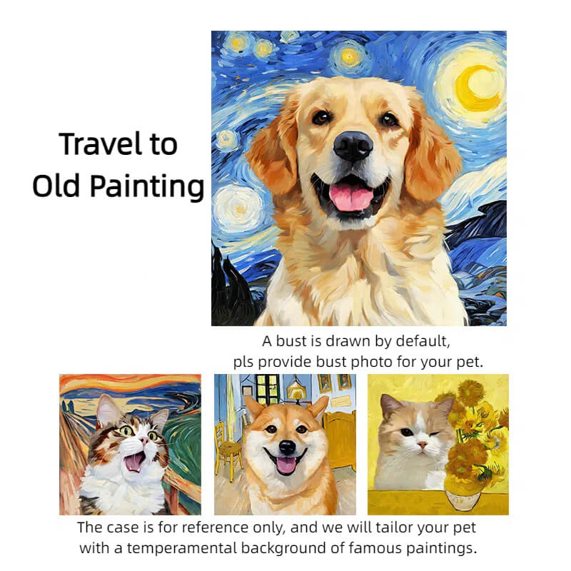Pet custom portrait surprise box cat dog hamster rabbit totoro parrot portrait oil painting gift
