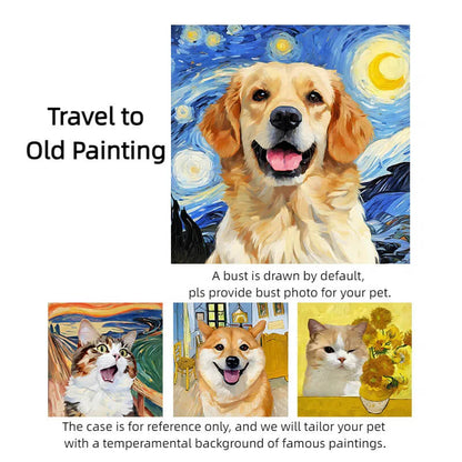 Pet custom portrait surprise box cat dog hamster rabbit totoro parrot portrait oil painting gift