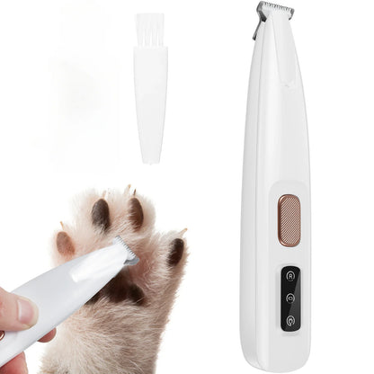 New Pet Paw Trimmer with LED Light Fully Waterproof Pet Hair Trimmer with LED Display Dog Clippers for Grooming